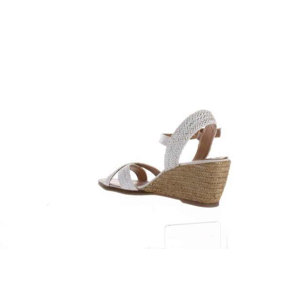 Eric Michael Very Shawna White Raffia Wedge Espadrille Sandals 41 10 - Picture 3 of 5